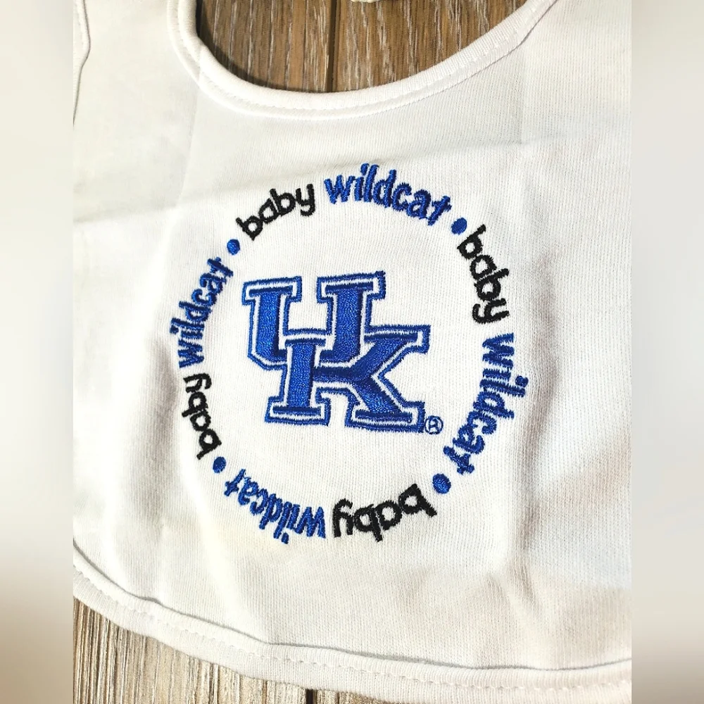 University of Kentucky Blue and White Set Of 2 Baby Bibs And 1 Pair Crib Shoes